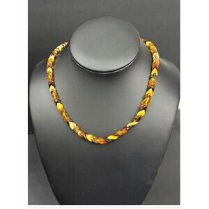 Genuine Baltic Amber Necklace – Honey & Cherry Snake-Motif